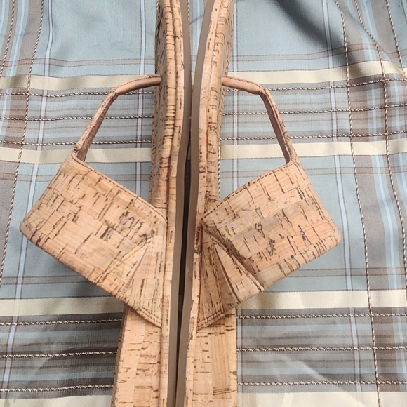 Aerosoles Barry Slides Cork Women's Thong Sandals Mini Wedge Heel. Size 8.5 Med. - Picture 4 of 16